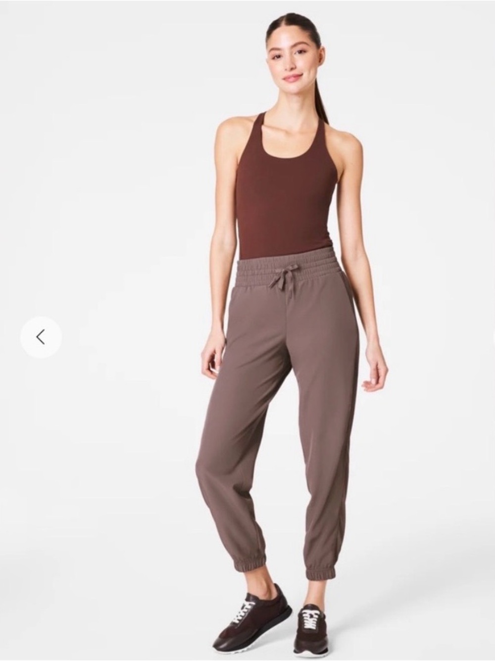 NWT SPANX on the move jogger smoke brown taupe size large activewear travel